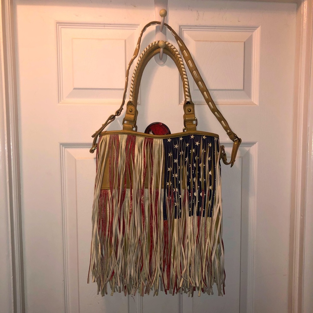 Steve Madden American Flag Fringe Purse
